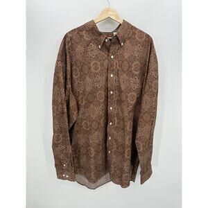 Stetson Shirt Mens Brown Cowspokes Work Roper Brown Button Down Size 3XL NWT
